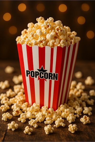 Ege Pastacılık Red White Striped Popcorn Box 15 Pieces