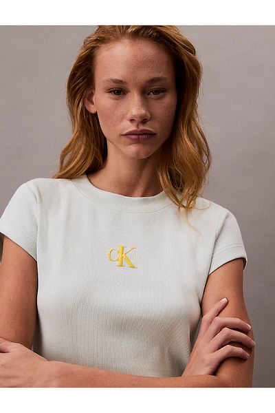Calvin Klein Ck Jeans A- Monogram Baby Tee Women's T-Shirt