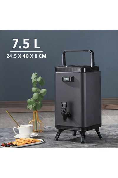IVlife 7.5L Thermal Beverage Dispenser – Hot & Cold Drink Server with Built-in Thermometer