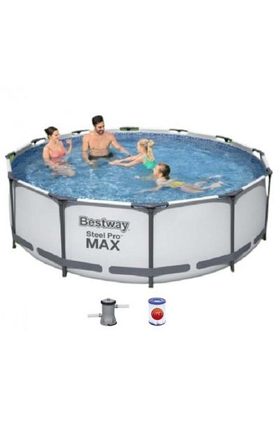 BESTWAY Round lead column pool with filter 3.66 x 3.66 x 1 m