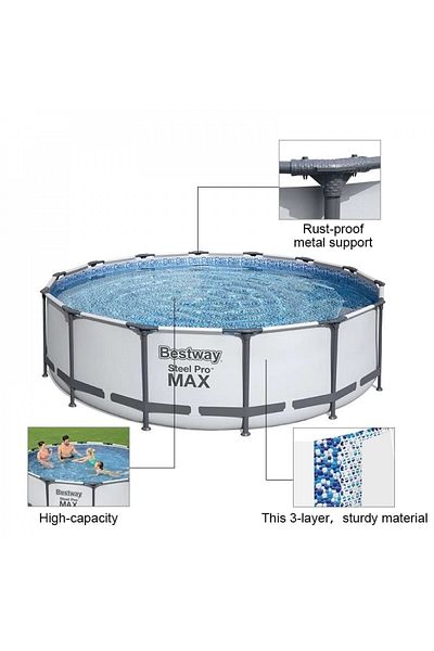 BESTWAY Round lead column pool with filter, ladder and cover