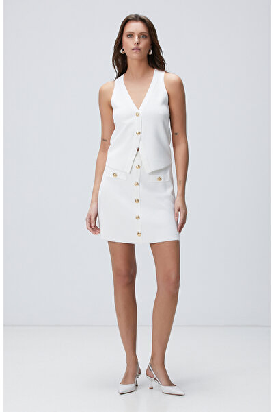 Network Limited Kırık Beyaz Mini Etek