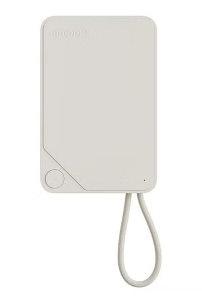 Momax 1-Power X Battery Pack 10000 mAh Power Bank with Built-in USB-C PD Cable - White