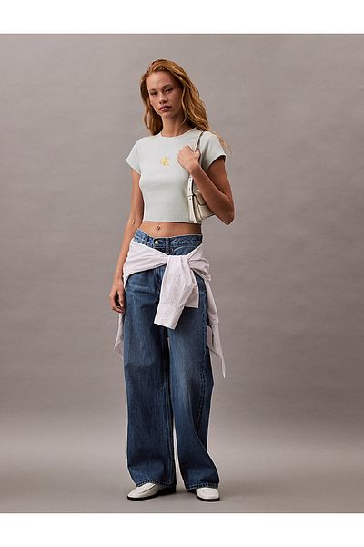 Calvin Klein Ck Jeans A- Monogram Baby Tee Women's T-Shirt