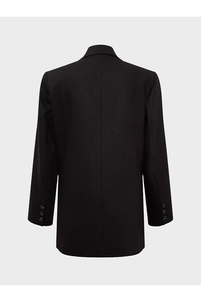 RİVUS Oversize Double Breasted Cut Jacket - Black