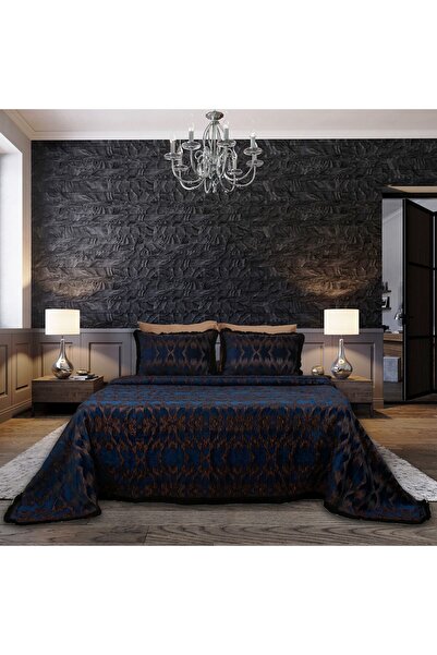 Lidoma Home طقم هاريسون سونيل ثنائي اللون من نوع بيكيه باللون الأزرق الداكن