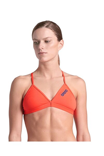 ARENA WOMEN'S TEAM SWIM TOP TIE BACK SOLID/ BRIGHT CORAL KADIN BİKİNİ ÜSTÜ