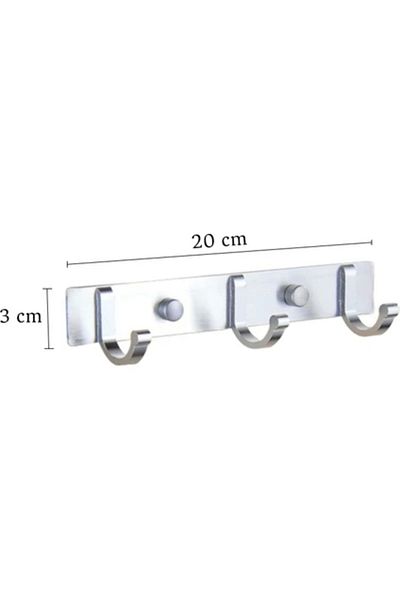 ardini Aluminum Chrome Set of 3 - Self Adhesive Hanger