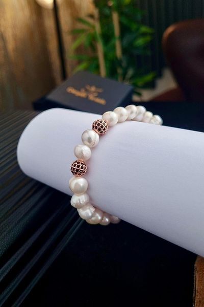dergah tesbih Natural Stone Pearl Bracelet - Pearl, Capricorn and Virgo
