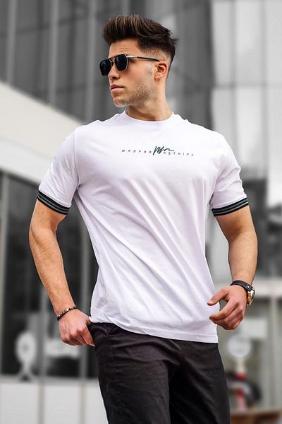 Madmext Weißes Basic-T-Shirt für Herren