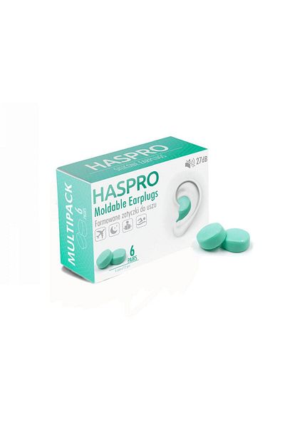 Haspro Set de 12 dopuri de urechi, silicon, reutilizabile, hipoalergenice,