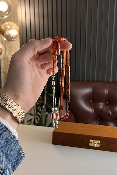 dergah tesbih Ateş-i Squeeze Transparent Amber Prayer Beads