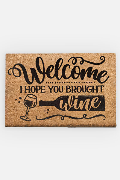 Chilai Home Coco Wine 40x60 Cm Bristle Mat, Decorative Multi-Purpose Indoor and Outdoor Door Mat