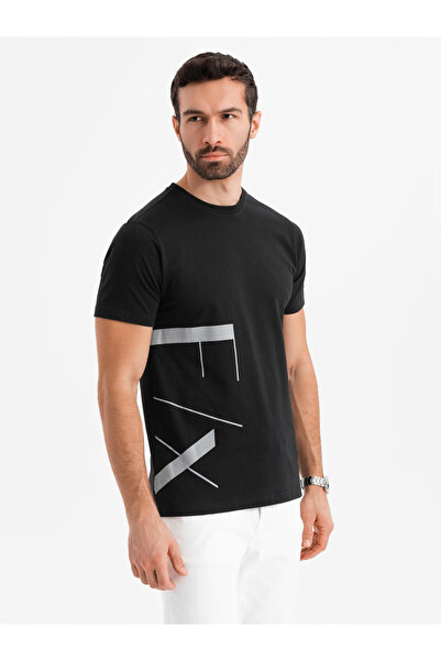 OMBRE Herren-T-Shirt aus Baumwolljersey mit großem Schriftzug an der Seite - ...