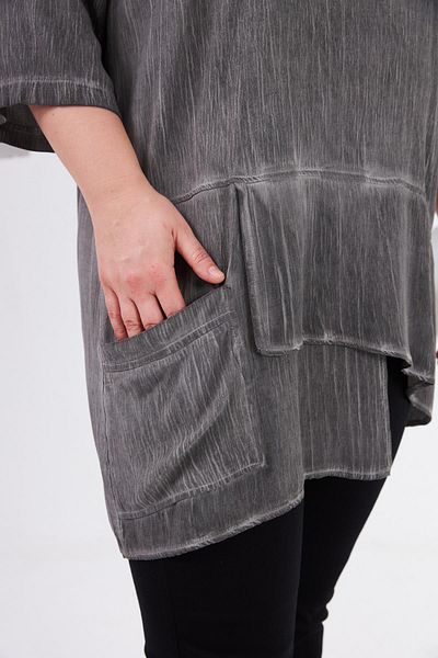 RMG Large Size Ceplecioneli Asymmetrical Blouse