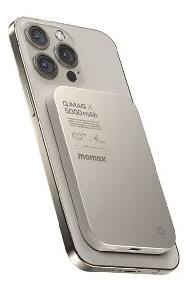 Momax Q.Mag X 5000mAh Magnetic Wireless Battery Pack USB-C Up to 15W PD Output - Titanium Grey