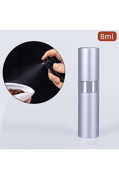MIBRU Silver Spray Bottle – Aluminum Refillable Coffee Moisturizing Sprayer for Baristas