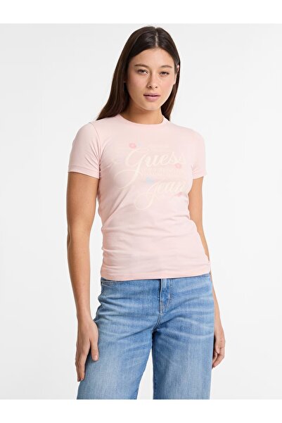 Guess Jeans Γυναικείο ροζ μπλουζάκι w5gl24 Guess τζιν