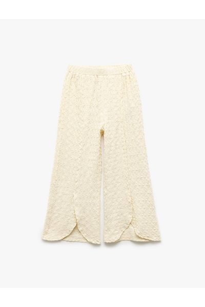 Koton Palazzo Trousers with Slit Detail and Elastic Waist