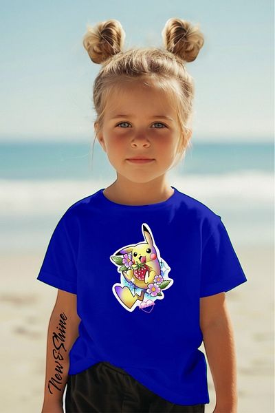 New Shine 1 tricou este un cadou pentru achiziții de 6 și mai sus în coș - Tricou pentru copii supradimensionat cu imprimeu Pokemon Pikachu