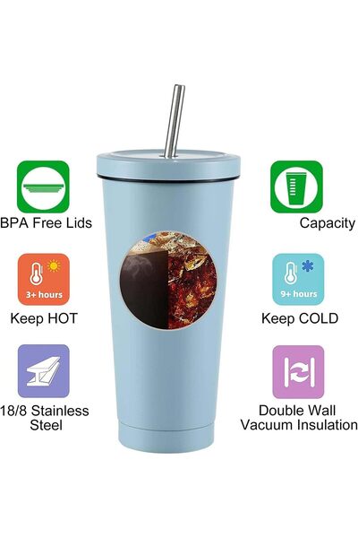 Al Rayyan Sports X-Spring reusable double-wall insulated travel iced coffee cup 750ml - Pink