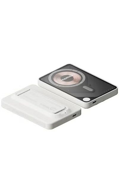 Momax 1-Power X PRO 5000mAh Magnetic Wireless Power Bank with Stand and Built-in USB-C Cable - White