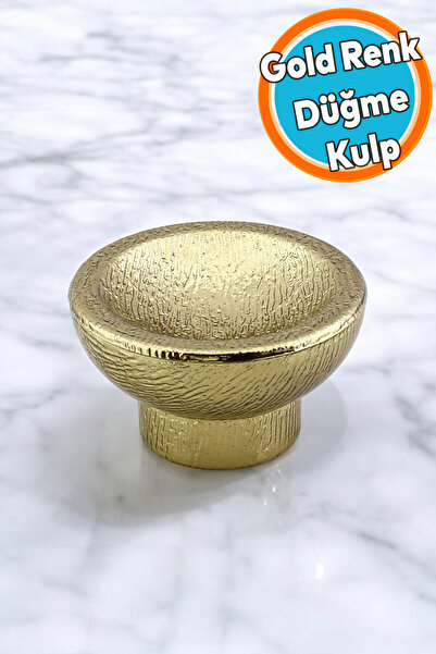 NZB Mobilya Mutfak Dolap Dolabı Çekmece Kulpu Kulbu Plastik Altın Tek Vida Altın Kulp Düğme Gold