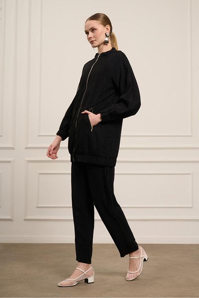 FTZ WOMEN Women's Mesh Detail Tansel Suit Black 31052