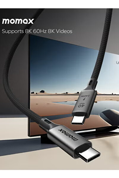 Momax Elite DC39 [240W] USB-C TO USB-C Cable 4 40GBPS [MFI Certified] Fast Charge PD 3.0 - Black