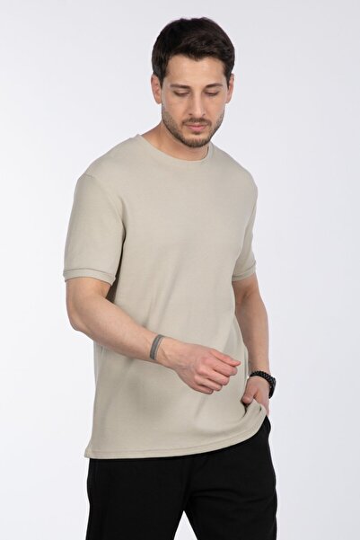 BARRELS AND OIL Gipeli basic waffle t-shirt - stone