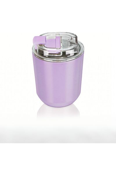 COOYA 10 oz Travel Coffee Mug with Lid, Vacuum Leak Proof Reusable Double Walled Tumbler(Purple)