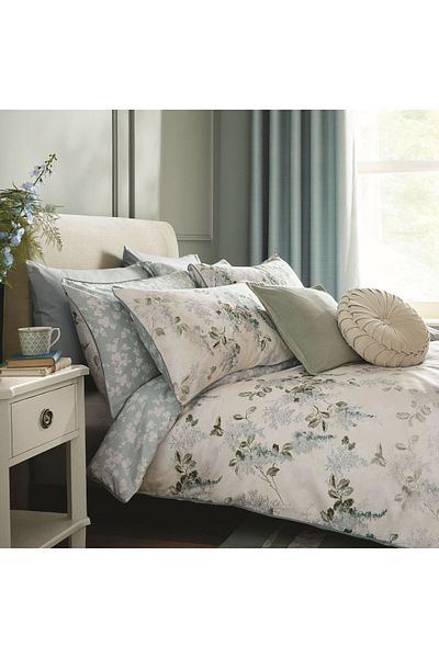 Orange Bed & Bath بالينجتون | طقم لحاف قطني أزرق ١٠٠٪ مزدوج، ٨ قطع