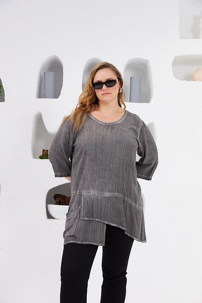 RMG Large Size Ceplecioneli Asymmetrical Blouse