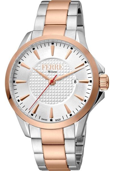 Ferre Milano FM1G157M0071 Watch FM1G157M0071 Men Rose Gold with Silver Tone dial Quartz mechanism