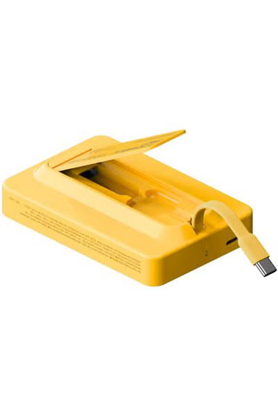 Momax 1-Power X PRO+ 10000mAh Mag Wireless Power Bank with Stand and Built-in USB-C Cable Yellow