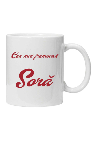 OEM Cana albă personalizată Cea mai frumoasă soră, INOVATIX®. 330 ml