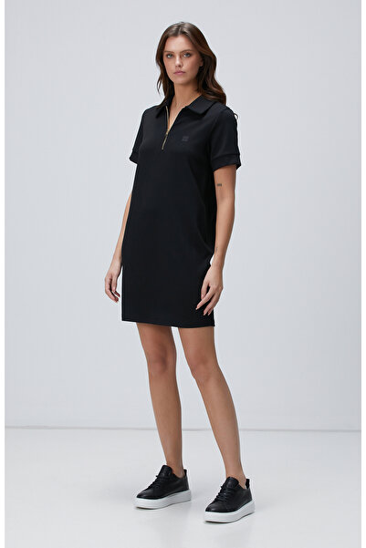 Network Siyah Polo Elbise