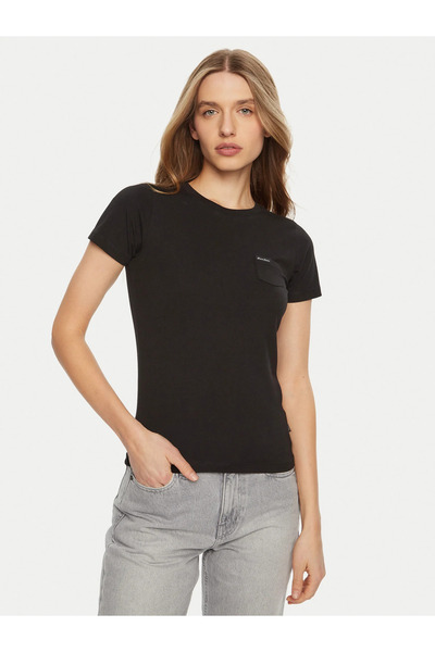 Guess Jeans Γυναικείο μαύρο μπλουζάκι w5rl52 Guess jeans
