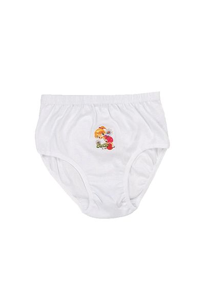 Ceylanoğlu Girl Child 4-5-6 Years White Colored Rib Printed Panties 12 Pack