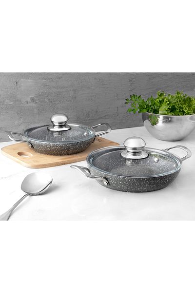 Madame Coco Pro Granite Look 4-teilige flache Pfanne