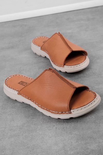MY DERİ Vosiy Women's Genuine Leather Orthopedic Slippers 3892