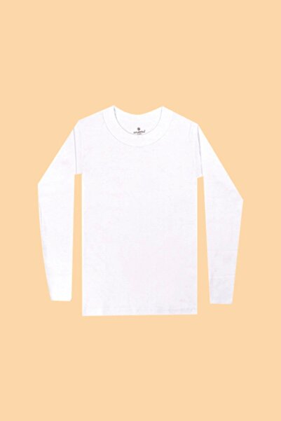 Ceylanoğlu Erkek Çocuk Beyaz Ribana Uzun Kol Fanila 6lı Paket