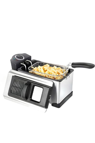 Cady One 3L 1500W Deep Fryer with Frying Basket , Adjustable Temperature and Timer, Removable Oil Container