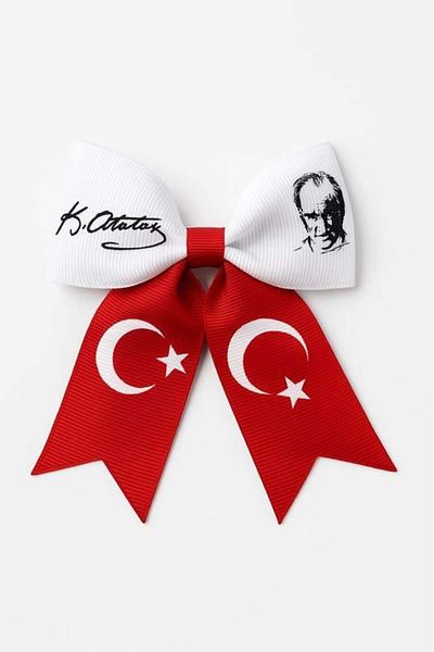 Magu Red White Atatürk Signed Turkish Flag Ribbon Buckle