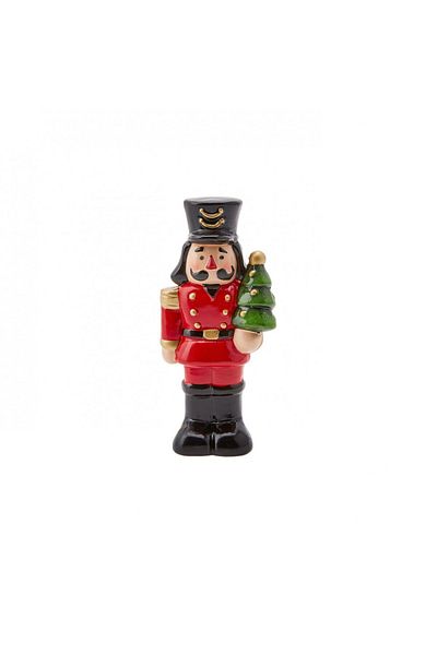 Karaca Home Karaca Home New Year Christmas Ceramic Nutcracker Figure, 12cm, Red