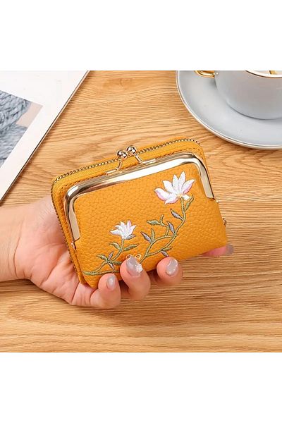 ELİŞİ MODA Convenient Mini Women's Wallet with Zipper, Snap Fastener, Gift