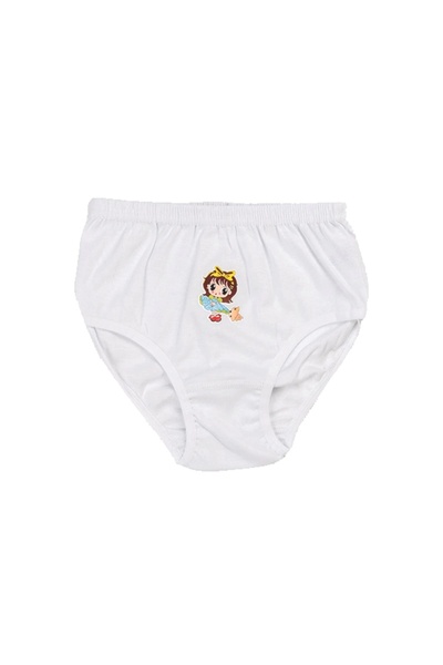 Ceylanoğlu Kız Çocuk Beyaz Baskılı Külot 6'lı