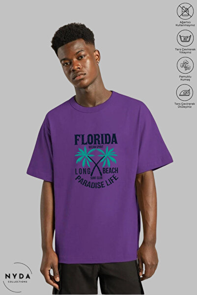 Nyda Collections Unisex majica kratkih rukava sa okruglim izrezom, Florida pr...