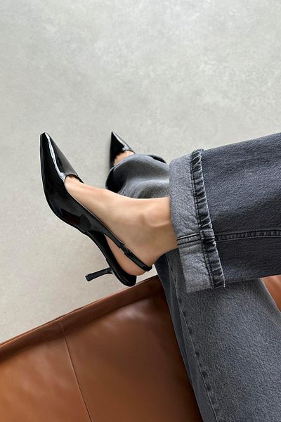 STRASWANS Raye Women's Heeled Patent Leather Shoes Black