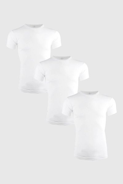 Ceylanoğlu Ribbed Men's 0-Neck Undershirt 3-Pack